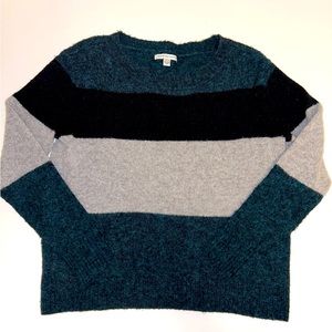 American Eagle teal, black, light grey color‎ block sweater- sz Small
